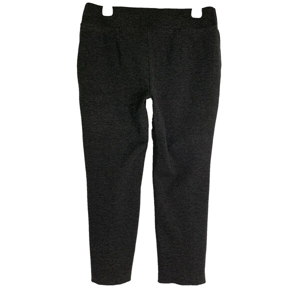 Kasper Pants Women 10 P Gray Ponte Stretch Knit Straight Leg High Waist Pullon - Picture 2 of 11